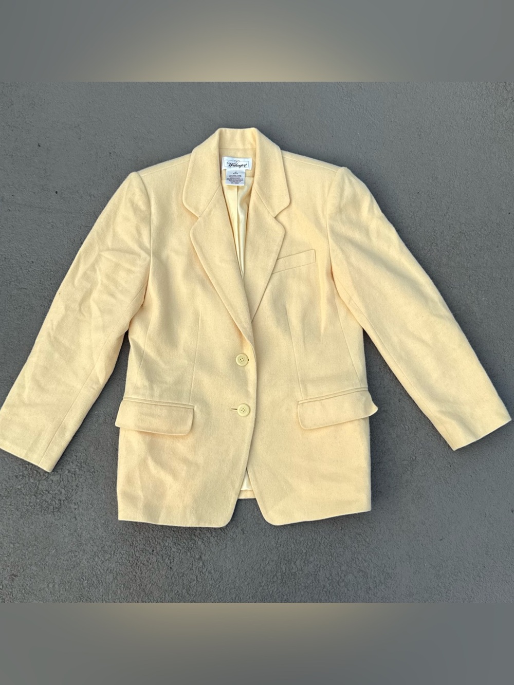 Worthington Petite Wool Blazer Butter Yellow Tailored Size Women’s 4P